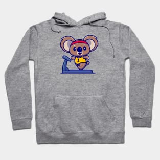 Cute Koala Running On The Treadmill Cartoon Hoodie